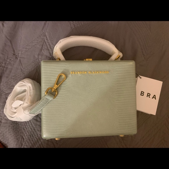 Brandon Blackwood Kendrick Trunk in Green Lizard Embossed with Gold Hardware - Picture 2 of 16